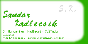 sandor kadlecsik business card